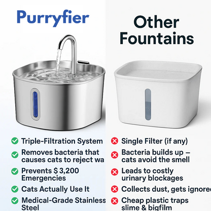 Purryfier Stainless Steel Water Fountain
