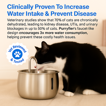 Purryfier Stainless Steel Water Fountain